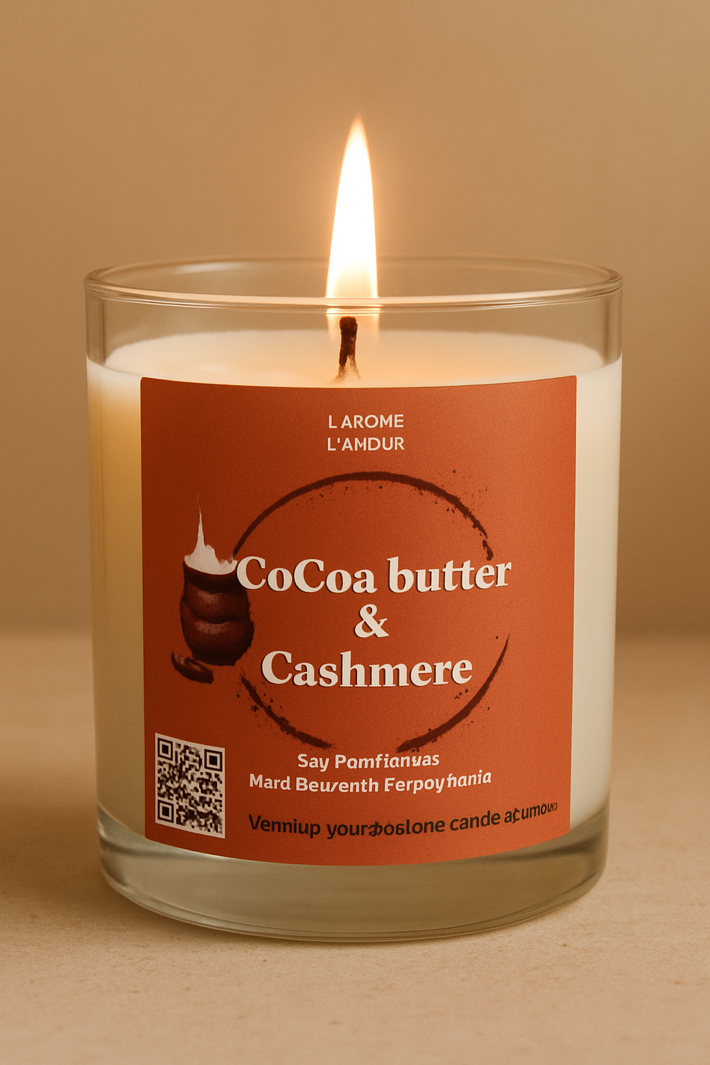 Luxury Cocoa Butter & Cashmere Candle | L’arome de L’amour – Hand-Poured Candle